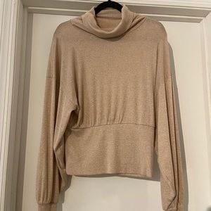 Free People Knit Shimmer Turtleneck